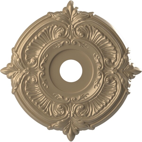 Ekena Millwork Attica PVC Medallion (Canopies up to 6 3/4"), 19"OD x 3 1/2"ID x 1"P, Metallic Champagne Mist CMP19ATECE - main